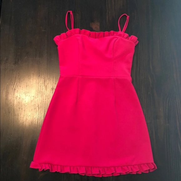 red ruffle french connection dress - Picture 1 of 7